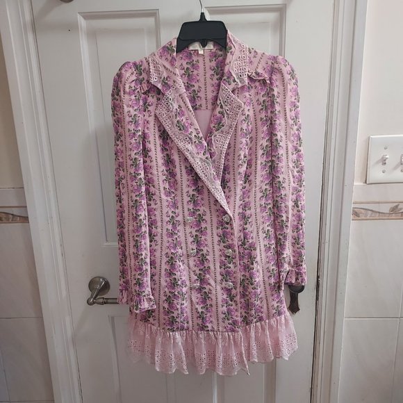 LoveShackFancy Pink Floral Mini Dress - Picture 2 of 13